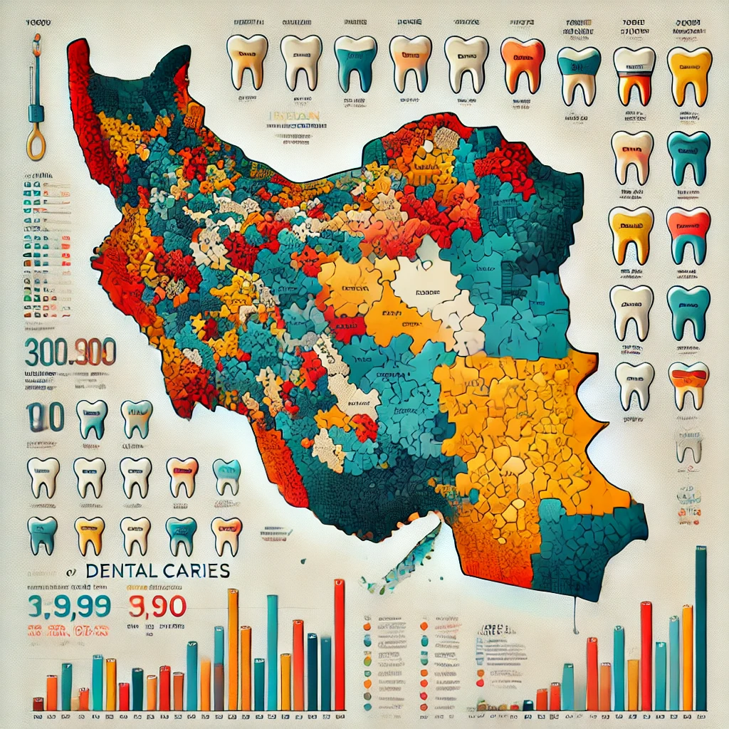 وضعیت نرخ پوسیدگی دندان در استان های مختلف ایران در بازه زمانی سی ساله